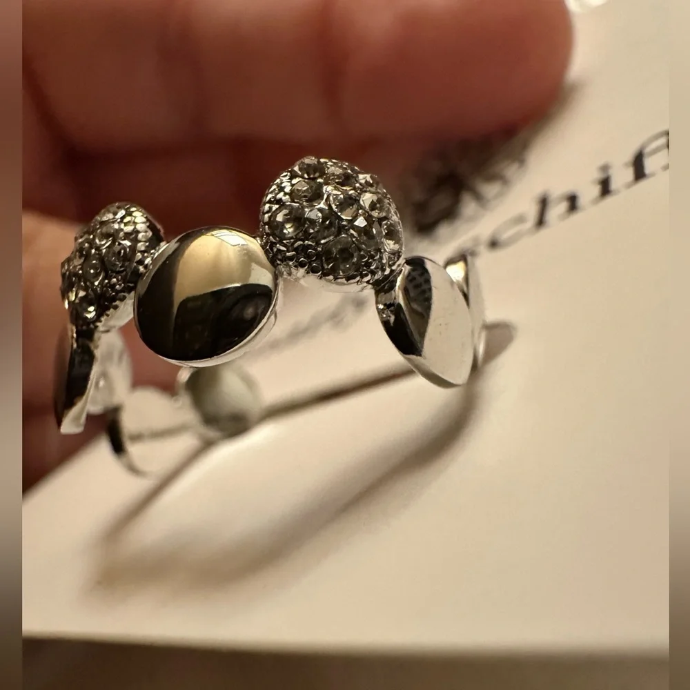 NWT- Marlyn Schiff-adjustable pave‎ multi disc ring